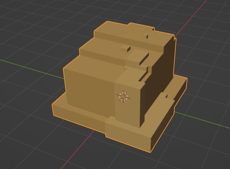 Modular egyptian stage voxel art 3D model_12