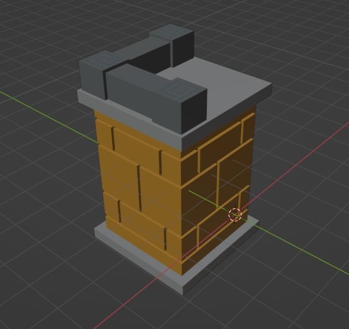 Modular egyptian stage voxel art 3D model_9