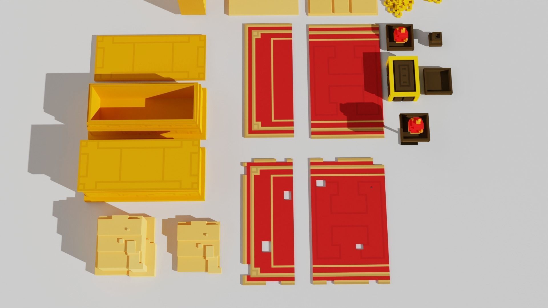 Modular egyptian stage voxel art 3D model_3