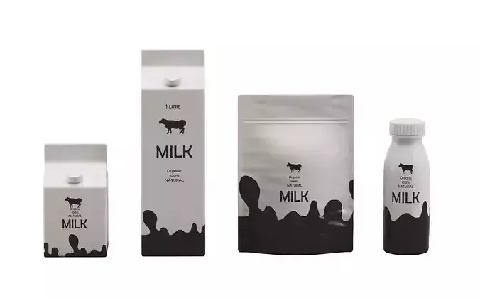 Collection of boxes and bags for mockup 3D model