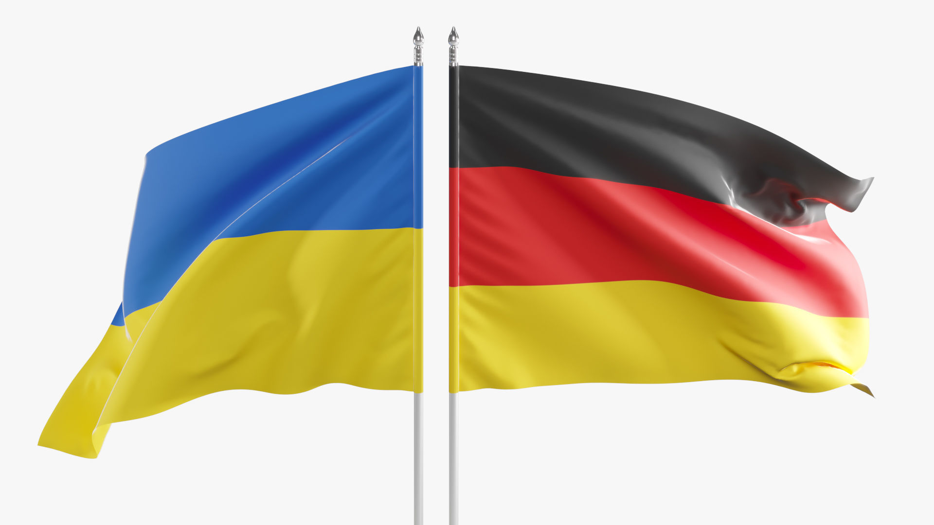 Flag Germany Ukraine Support 3D model_3