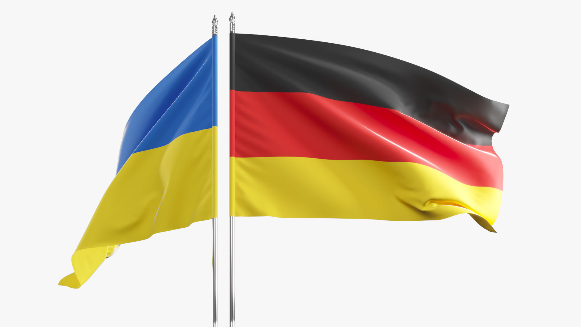 Flag Germany Ukraine Support 3D model_5