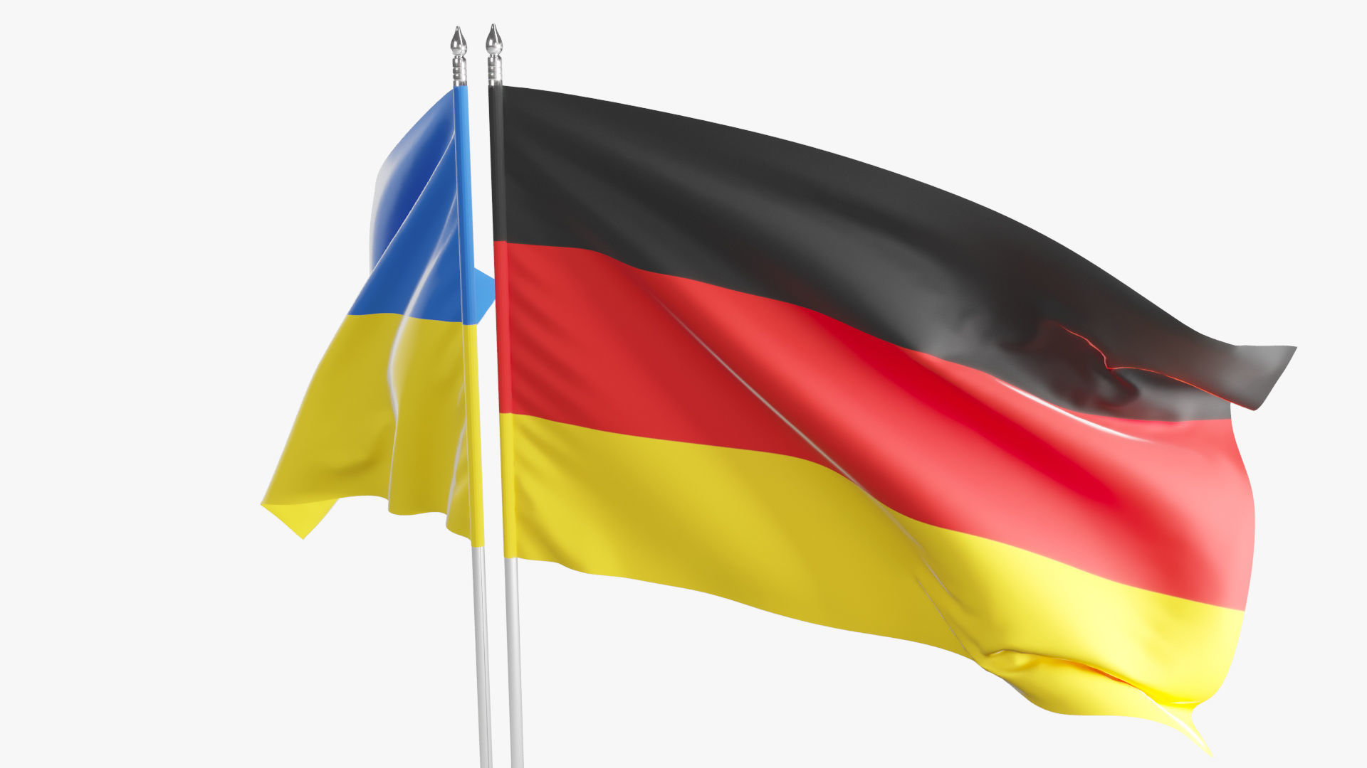 Flag Germany Ukraine Support 3D model_7