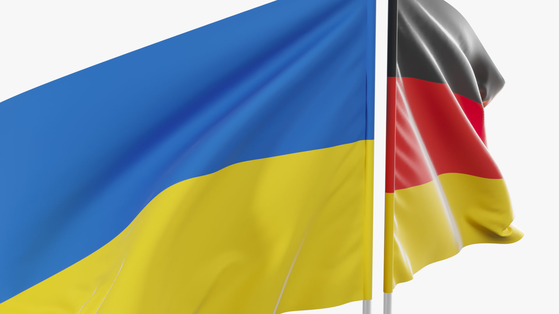 Flag Germany Ukraine Support 3D model_9