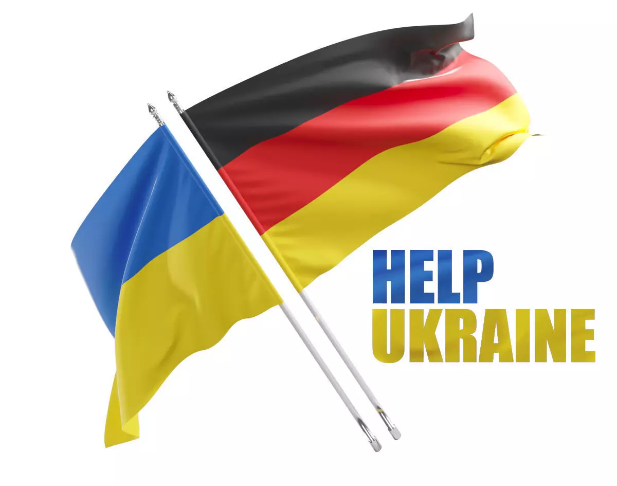 Flag Germany Ukraine Support 3D model_0
