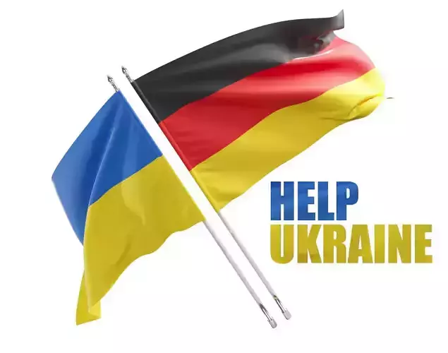 Flag Germany Ukraine Support 3D model