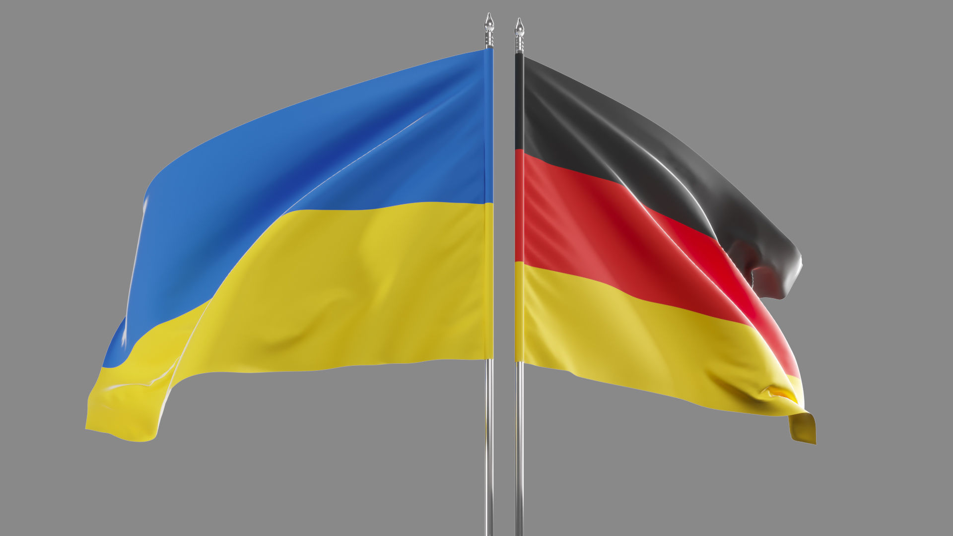 Flag Germany Ukraine Support 3D model_2