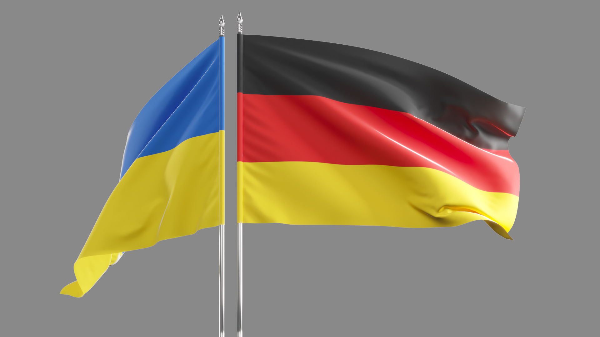 Flag Germany Ukraine Support 3D model_4