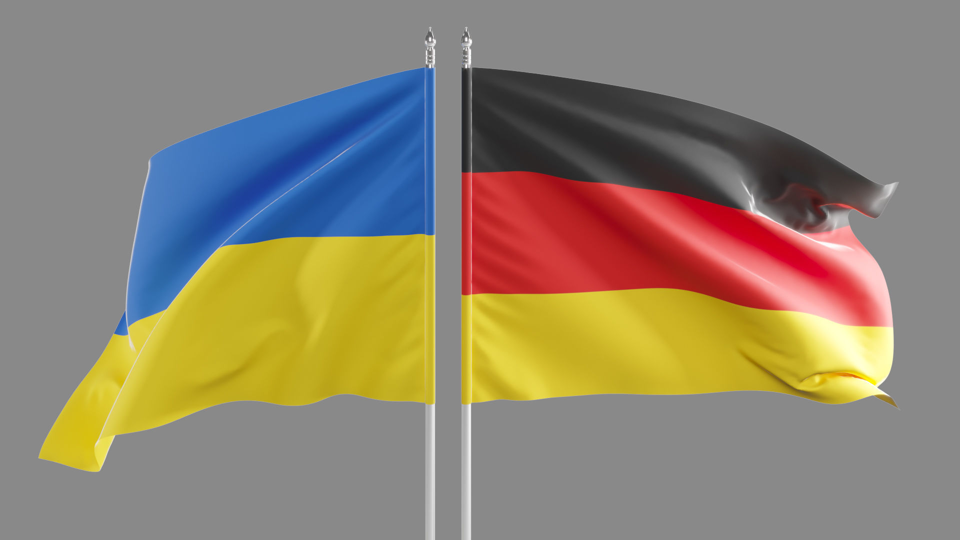 Flag Germany Ukraine Support 3D model_10