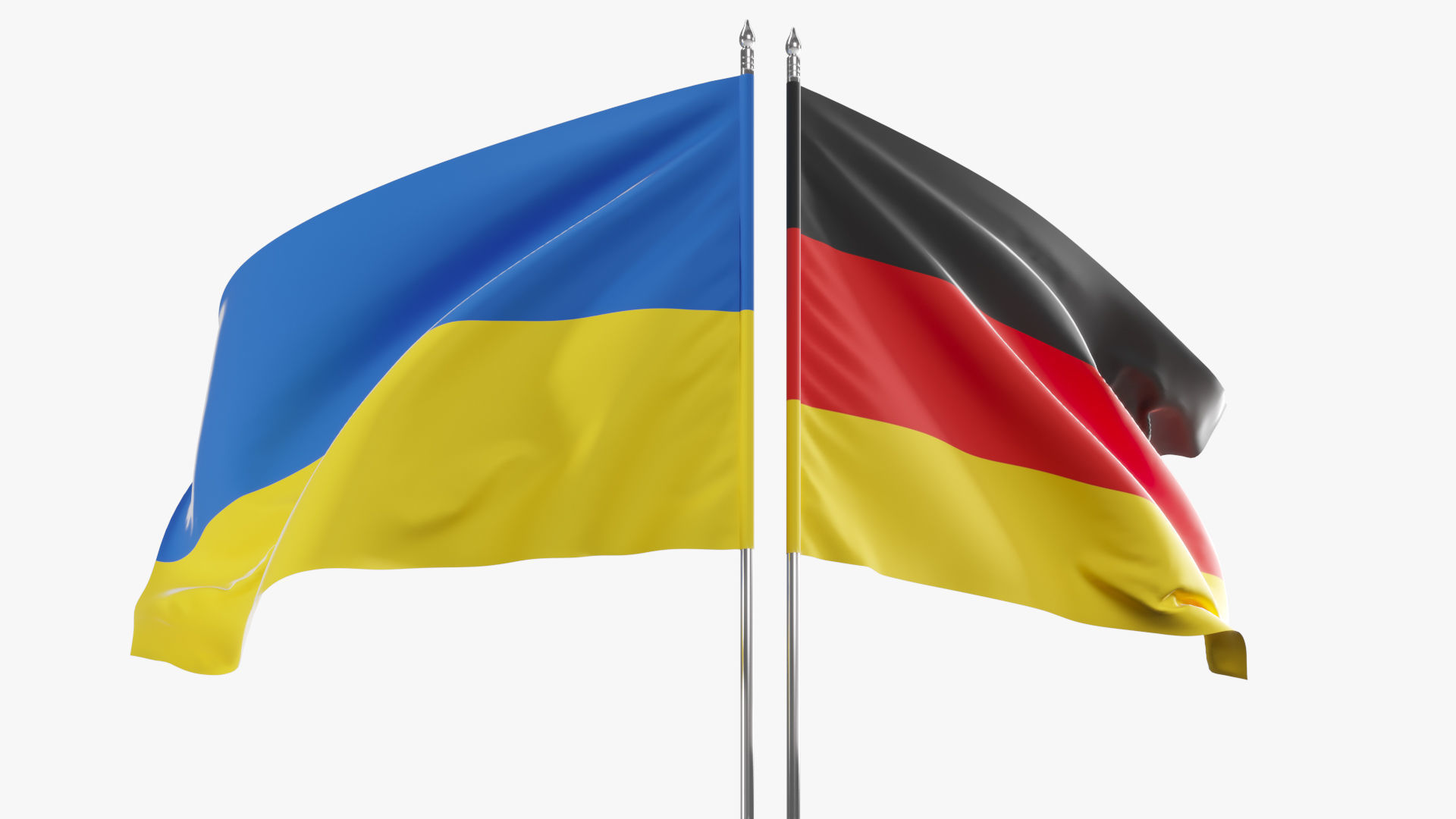 Flag Germany Ukraine Support 3D model_1
