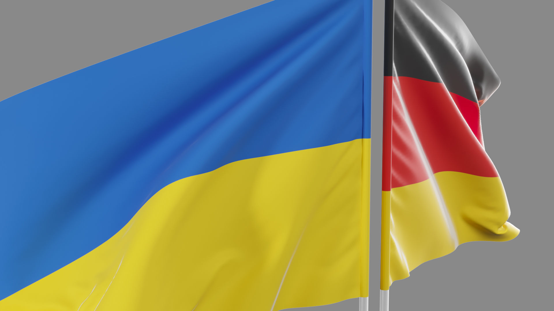 Flag Germany Ukraine Support 3D model_6