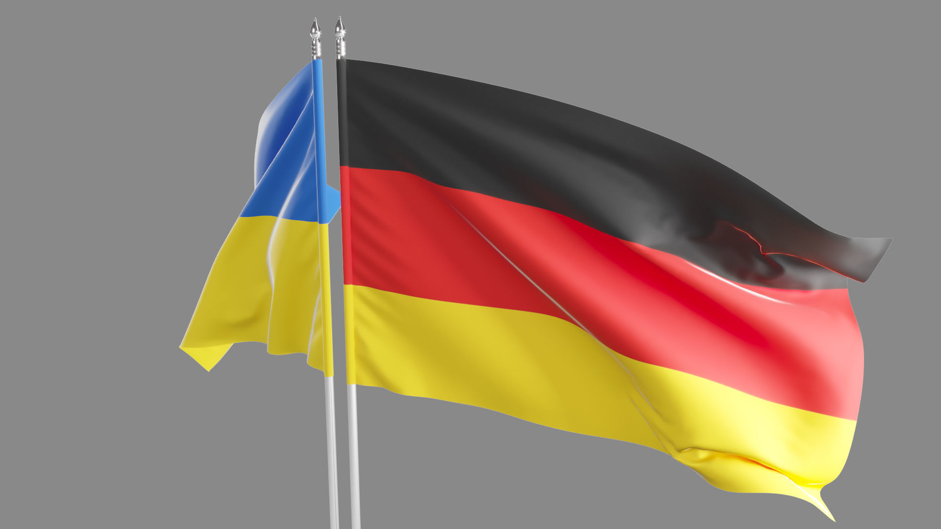 Flag Germany Ukraine Support 3D model_8