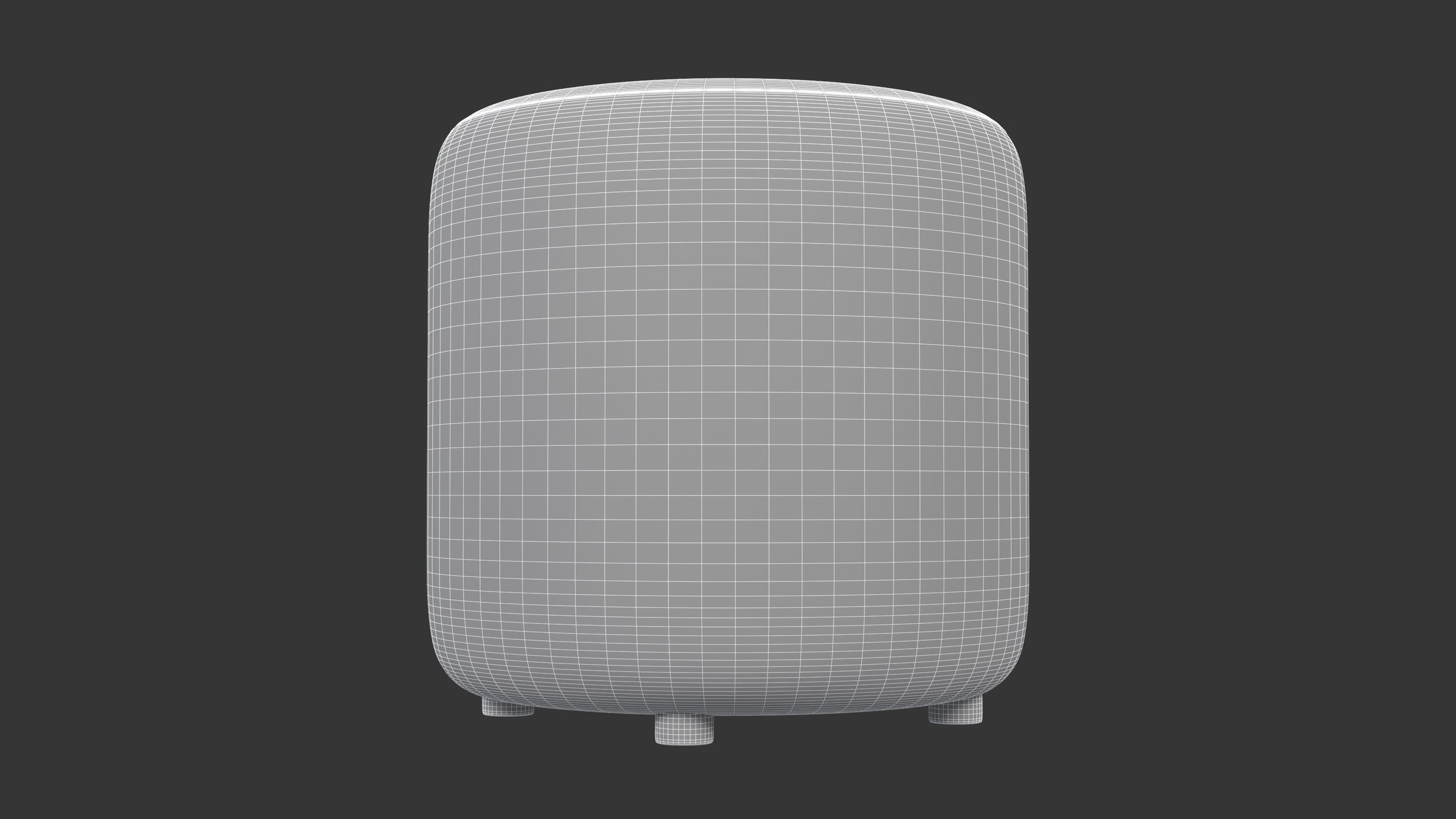  Round Fabric Ottoman 3D model_8