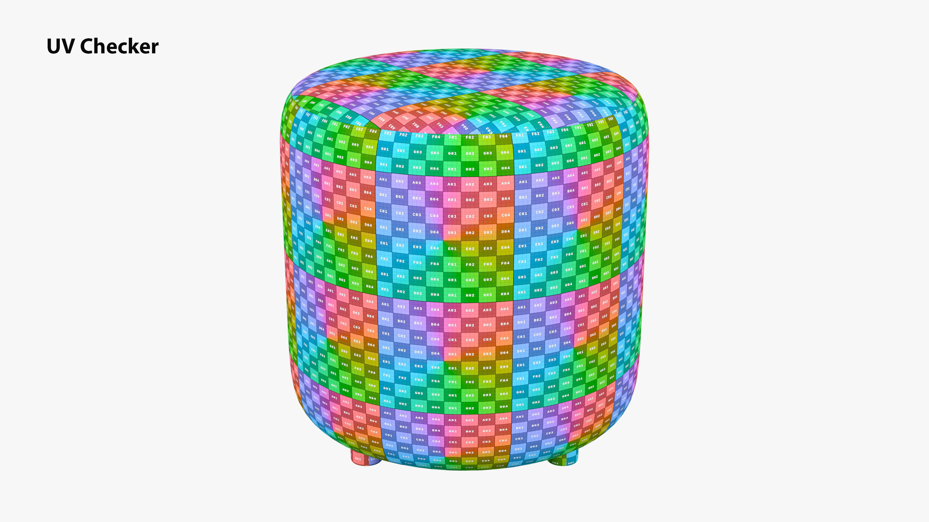  Round Fabric Ottoman 3D model_11