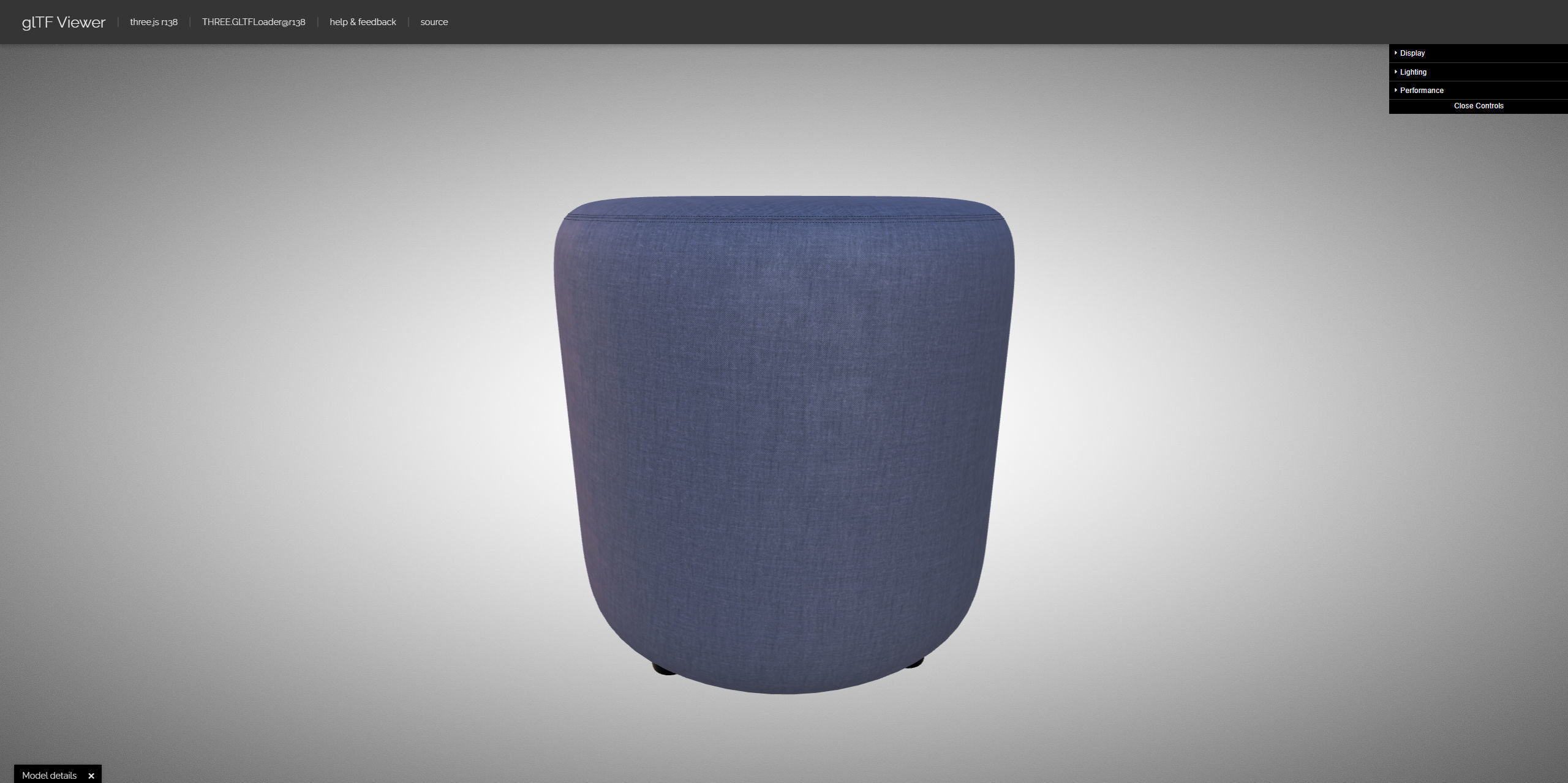 Round Fabric Ottoman 3D model_20