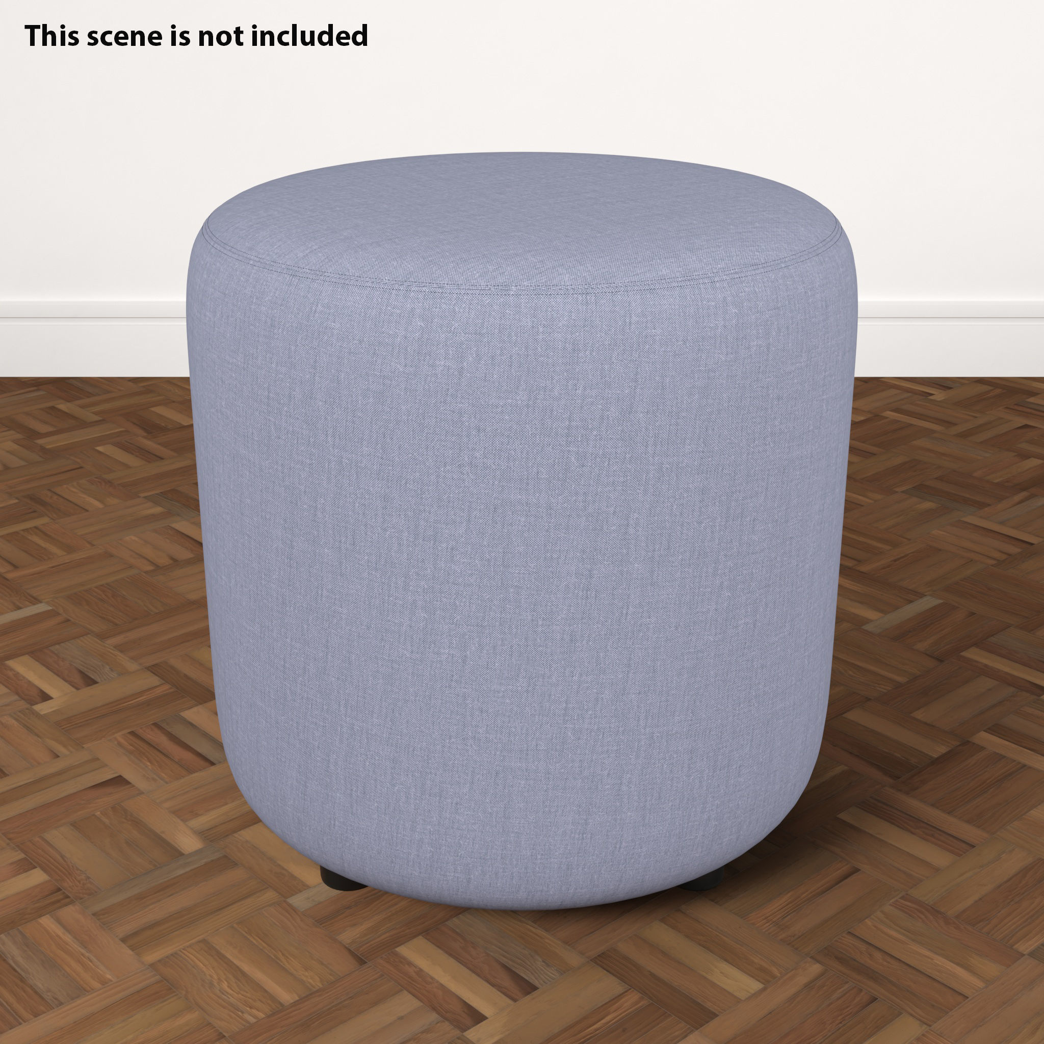  Round Fabric Ottoman 3D model_6