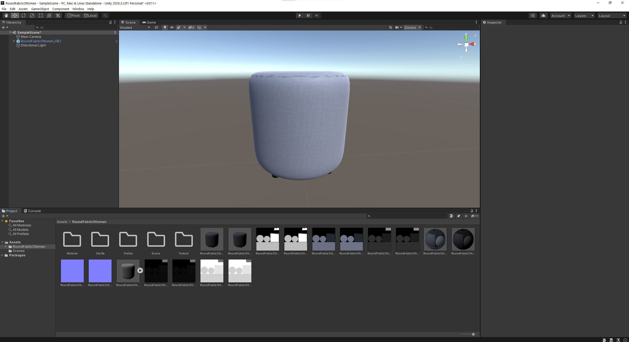  Round Fabric Ottoman 3D model_18