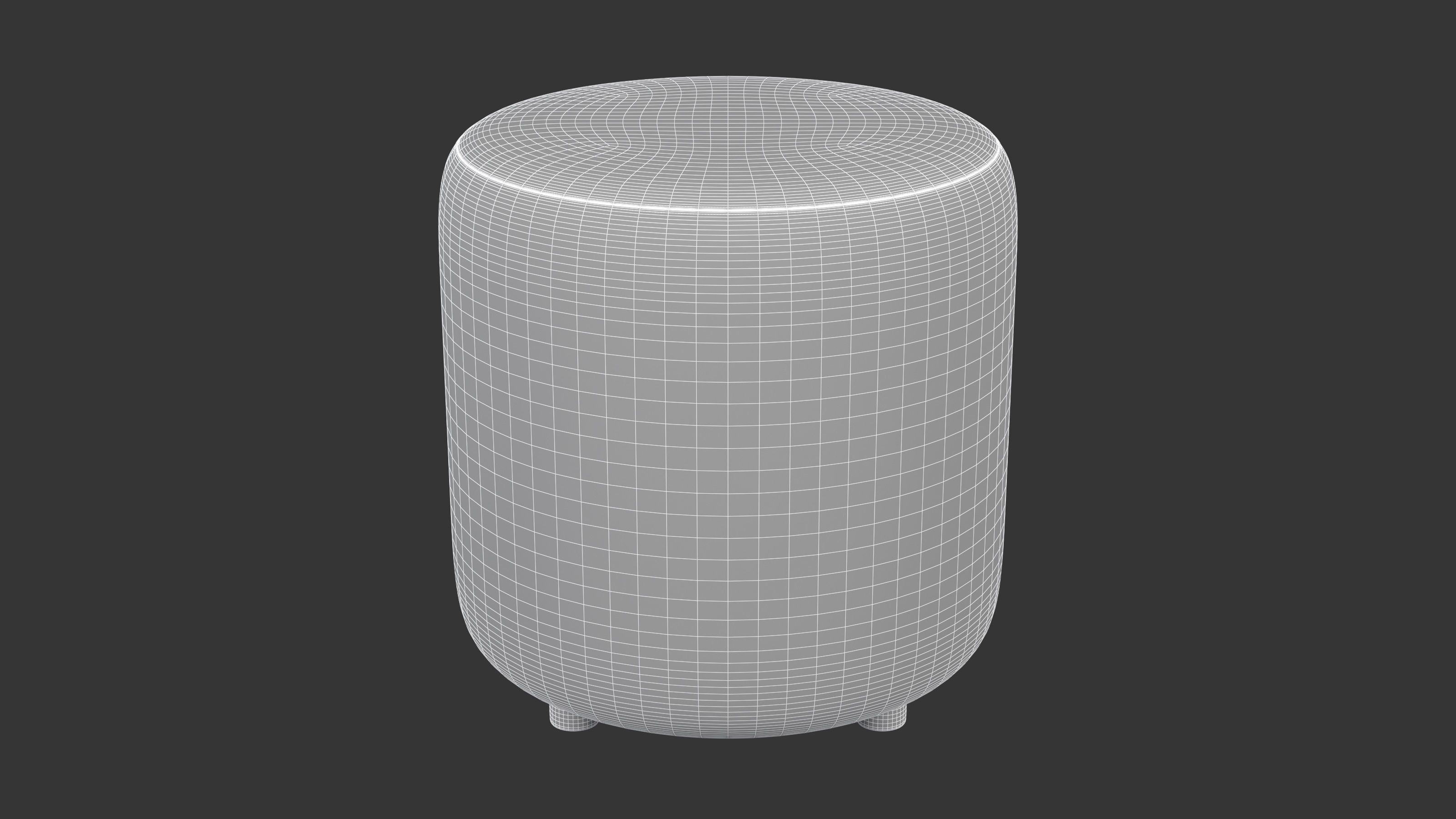  Round Fabric Ottoman 3D model_7