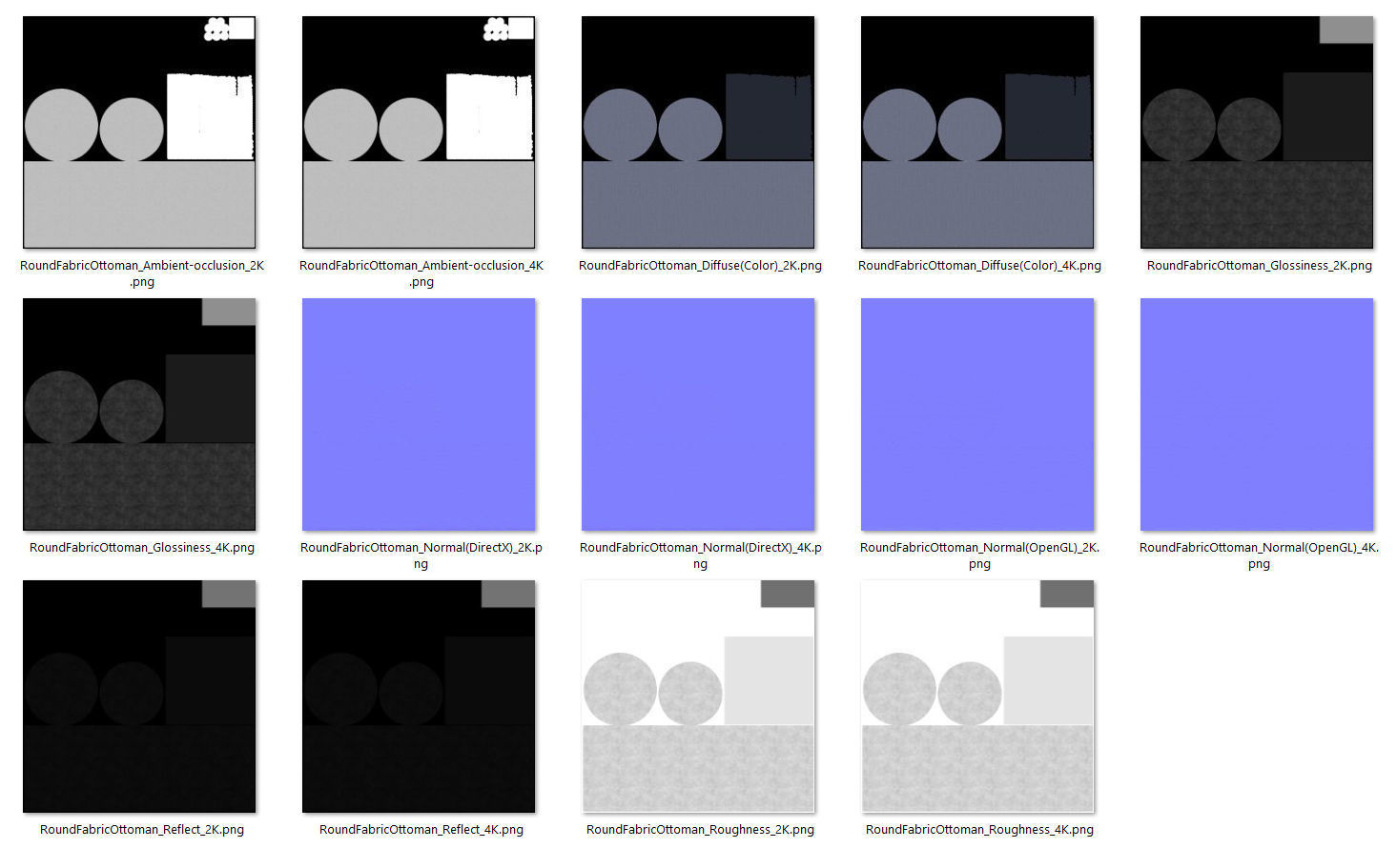  Round Fabric Ottoman 3D model_13