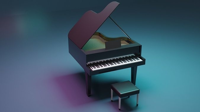Grand Piano Low-poly 3D model