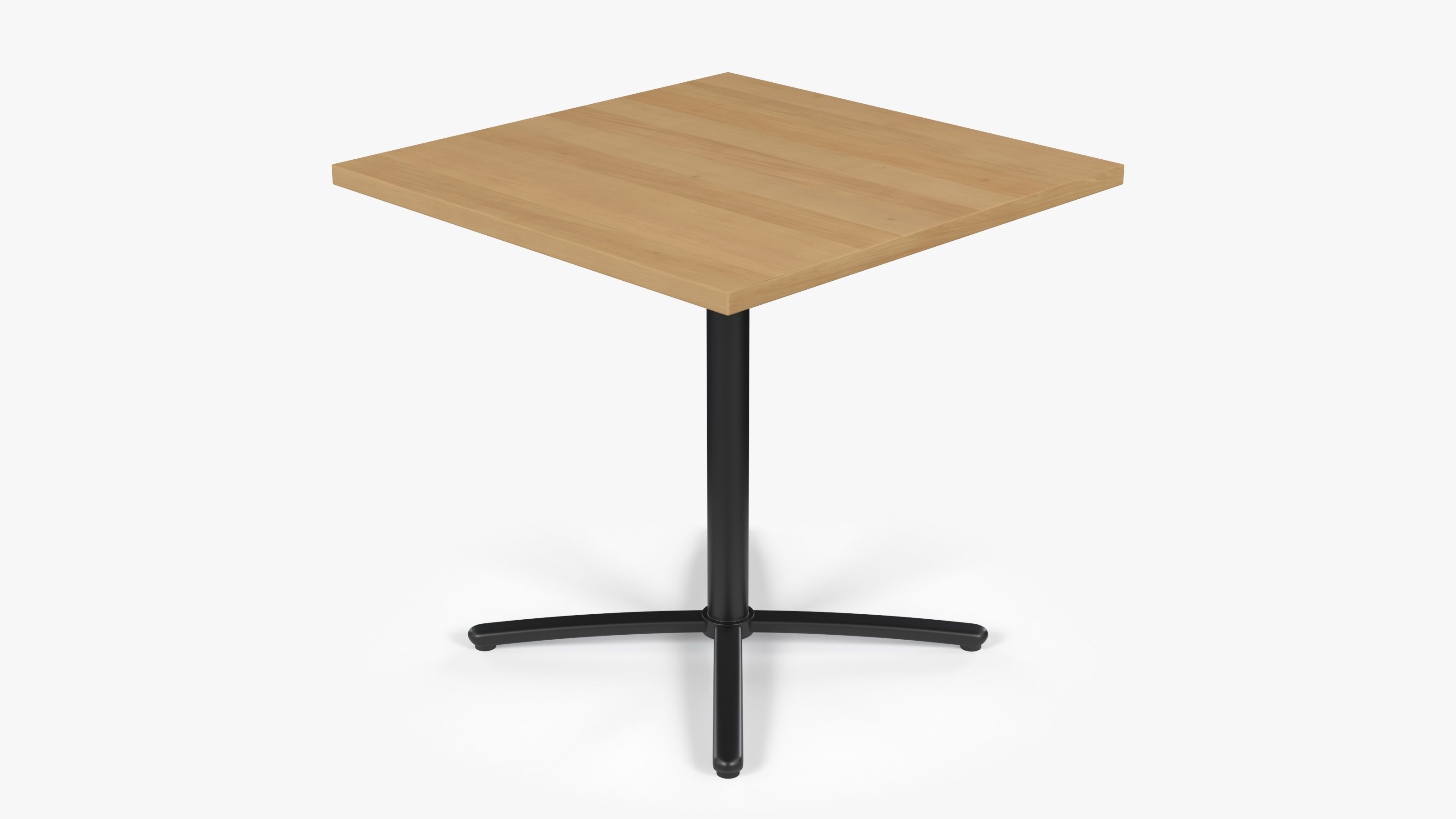 Restaurant Square Table with Metal Base and Wood Top Low-poly 3D model_4