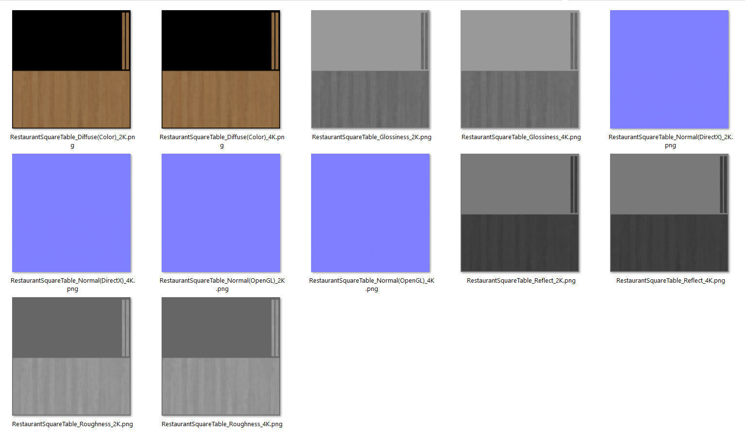 Restaurant Square Table with Metal Base and Wood Top Low-poly 3D model_16