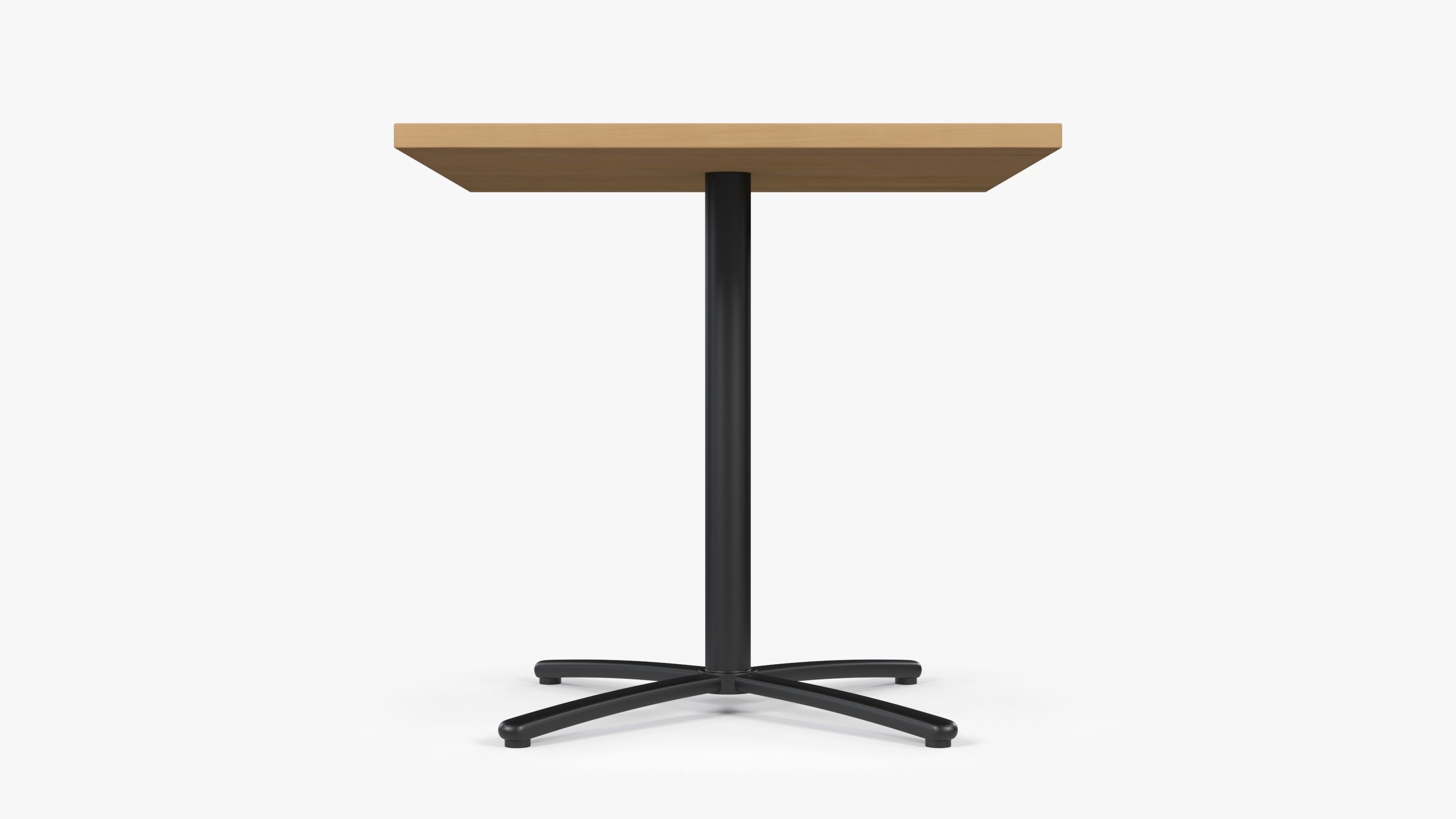 Restaurant Square Table with Metal Base and Wood Top Low-poly 3D model_5