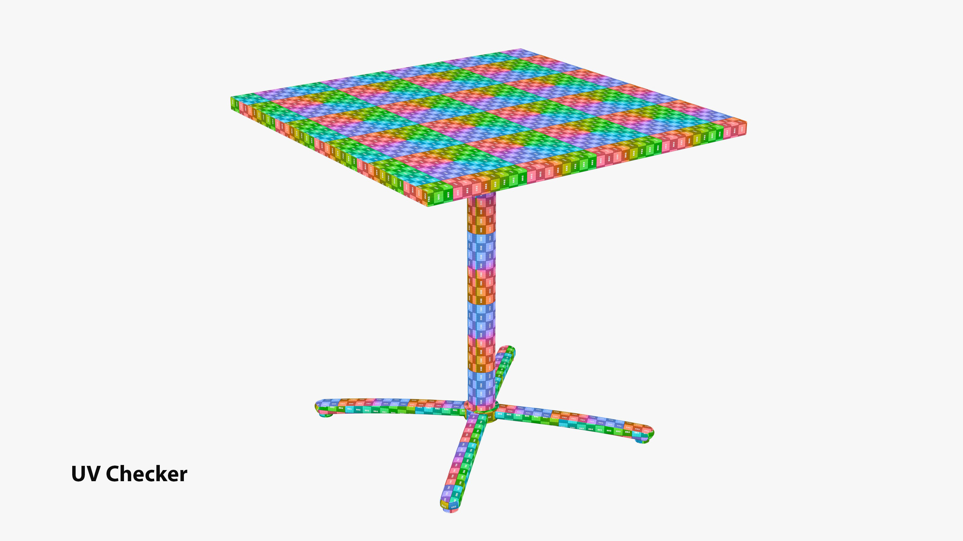 Restaurant Square Table with Metal Base and Wood Top Low-poly 3D model_14