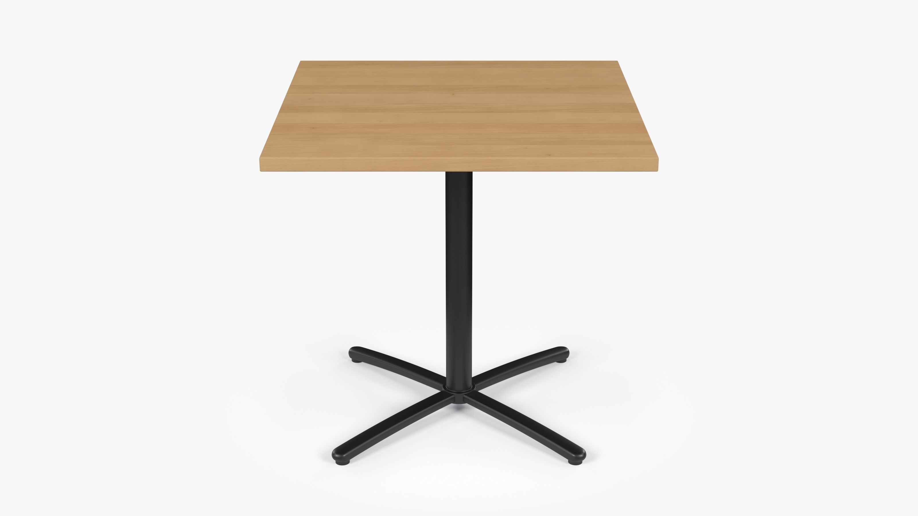 Restaurant Square Table with Metal Base and Wood Top Low-poly 3D model_6