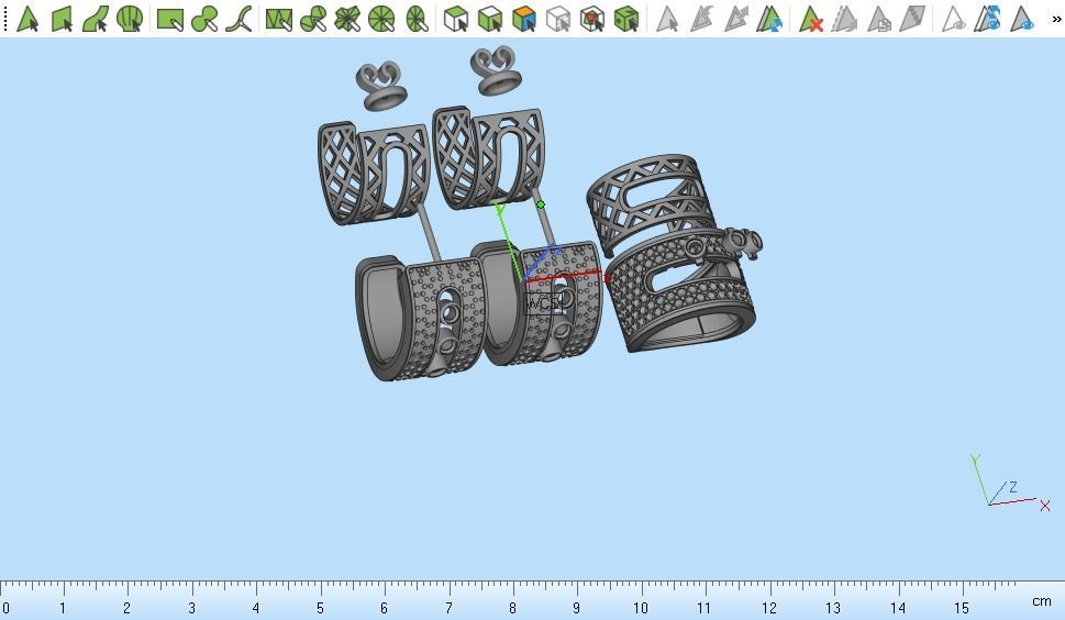 ring earring set  3D print model_14