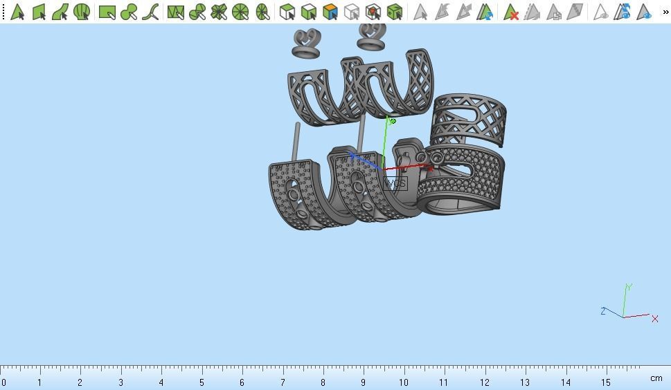 ring earring set  3D print model_15