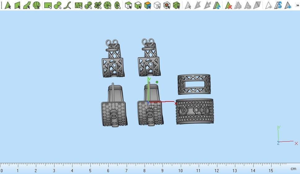ring earring set  3D print model_17