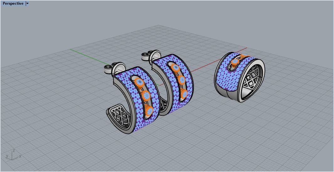 ring earring set  3D print model_9