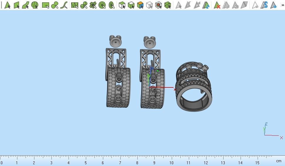 ring earring set  3D print model_16