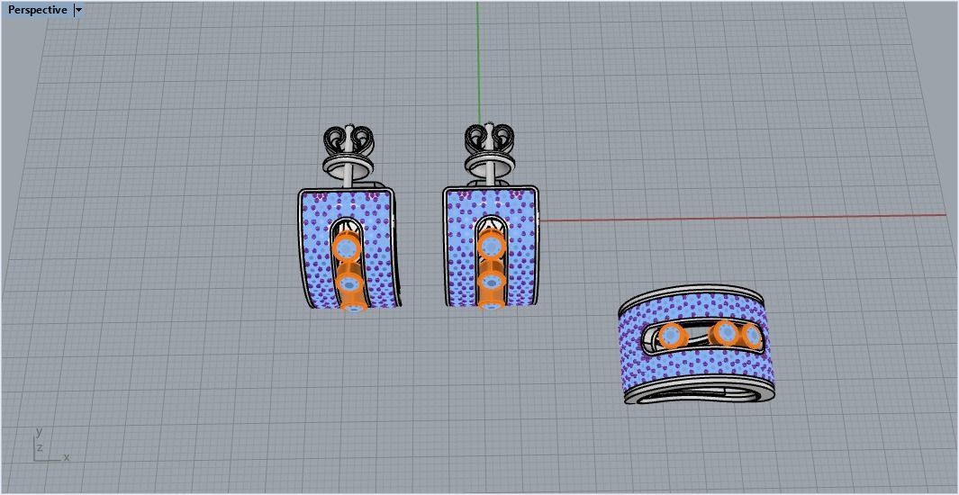 ring earring set  3D print model_10