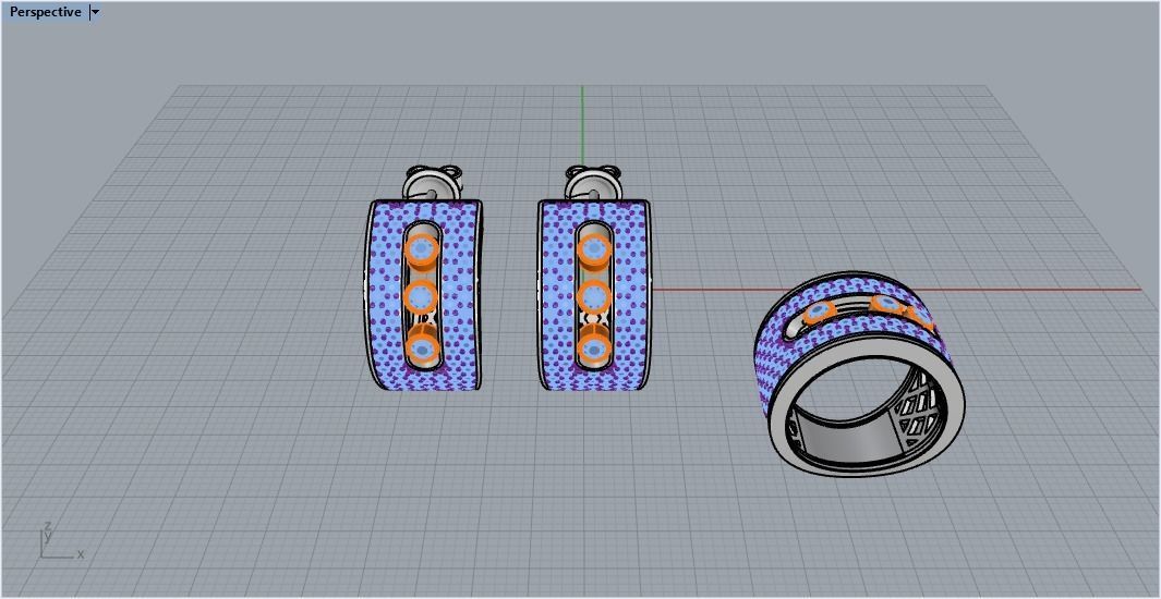 ring earring set  3D print model_8
