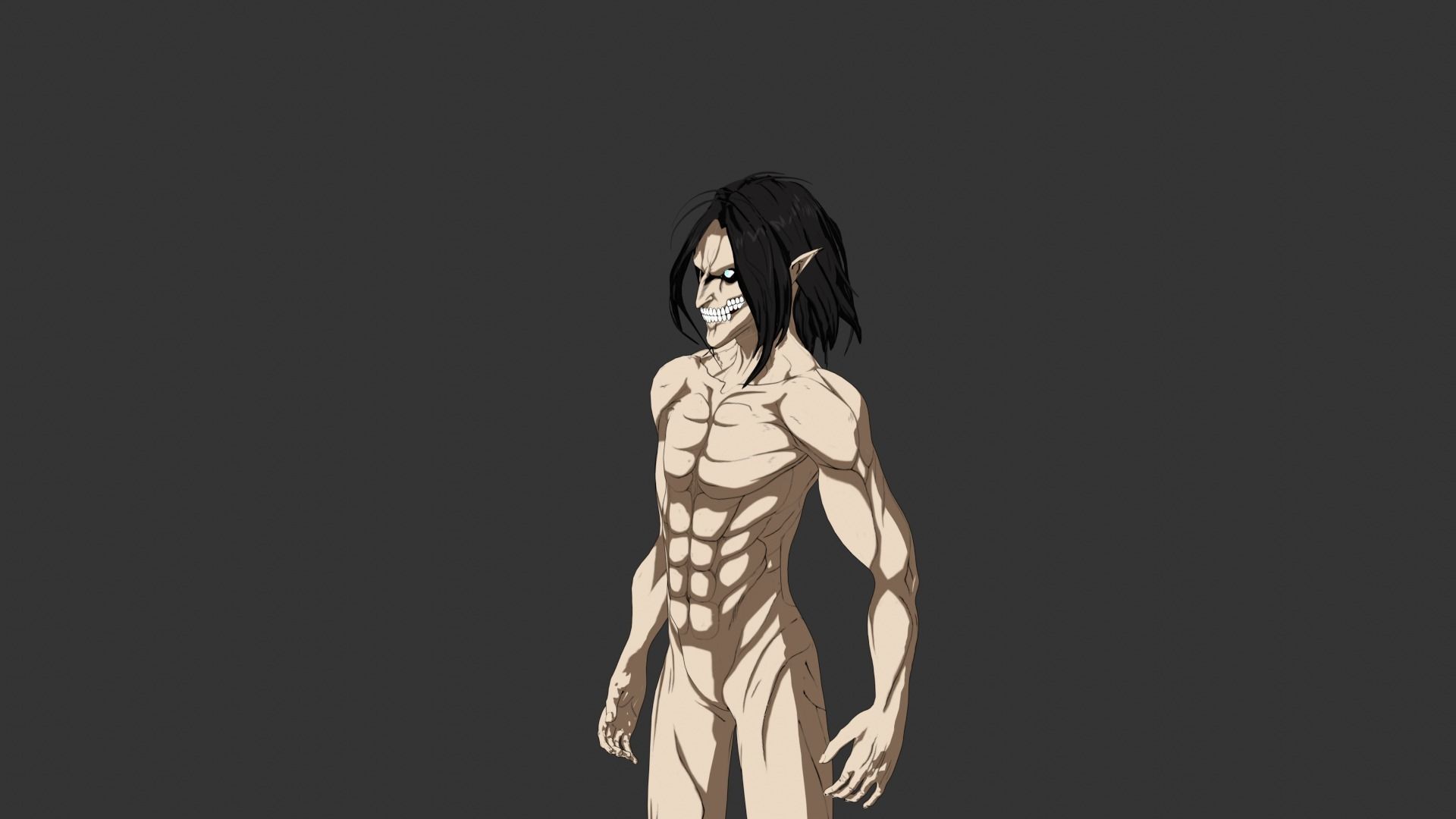 Attack Titan Cel-shaded and rigged 3D model_5