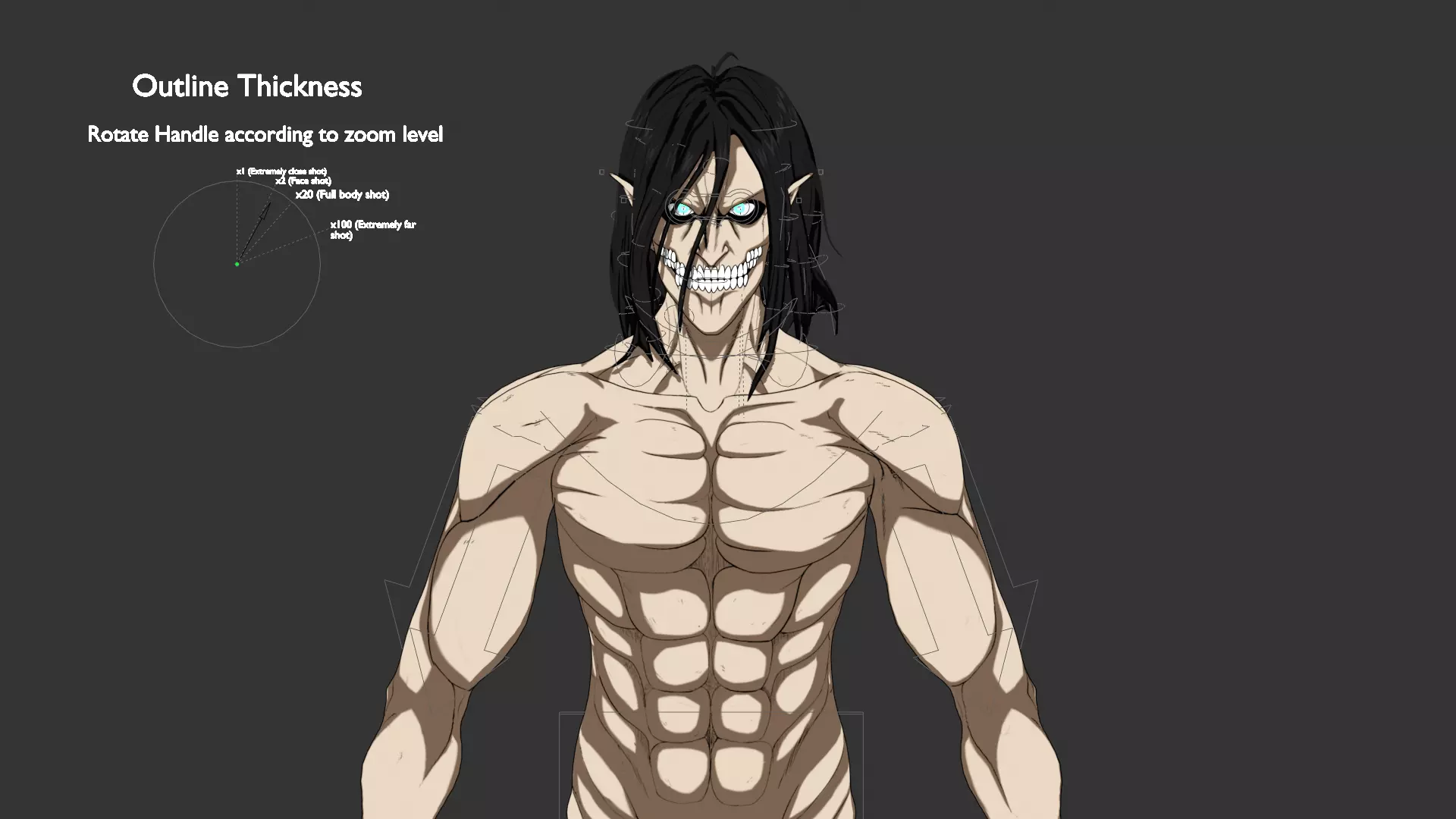 Attack Titan Cel-shaded and rigged 3D model_0