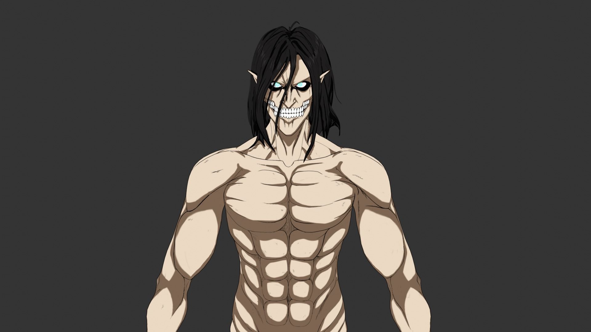 Attack Titan Cel-shaded and rigged 3D model_2