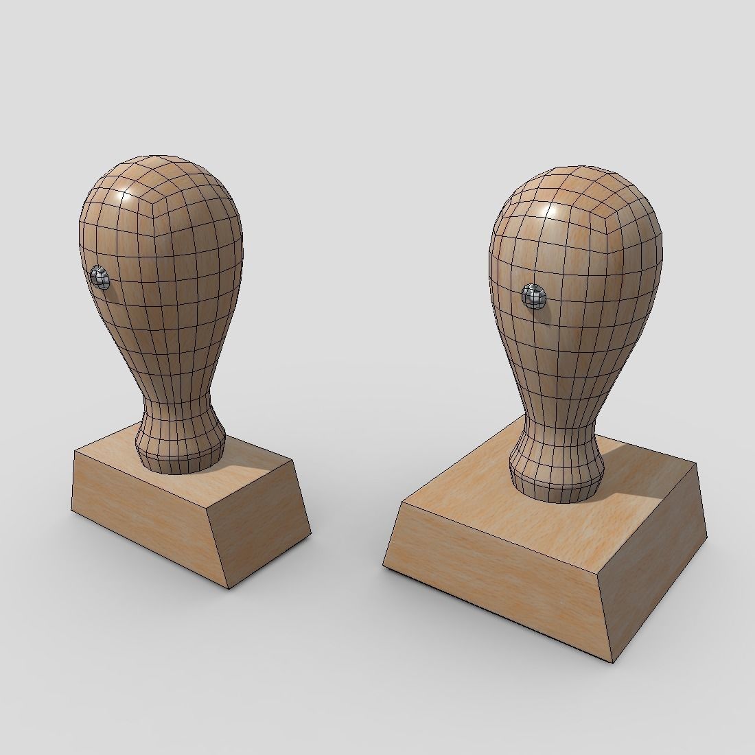 Rubber Stamp Low-poly 3D model_6