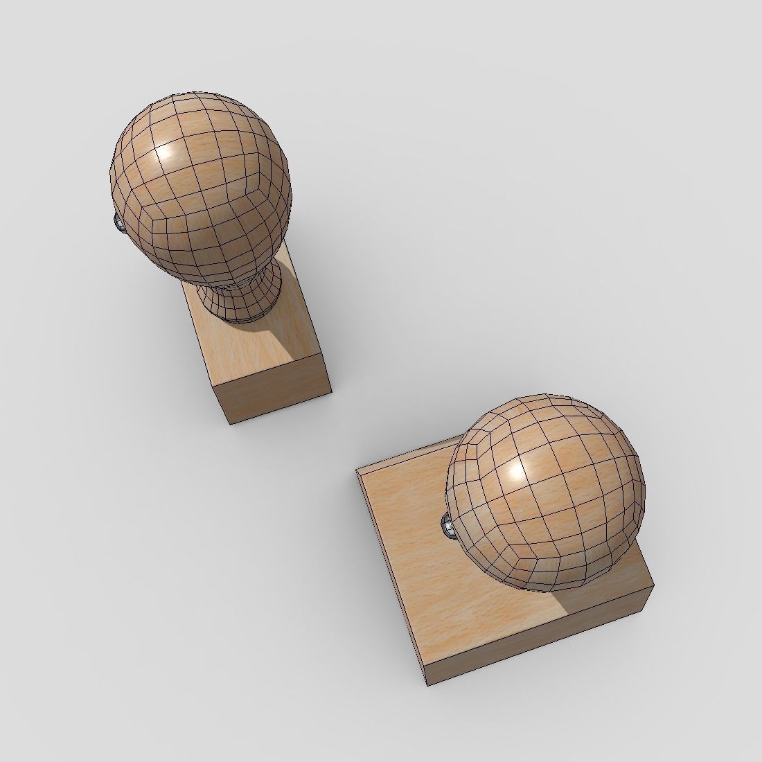 Rubber Stamp Low-poly 3D model_8