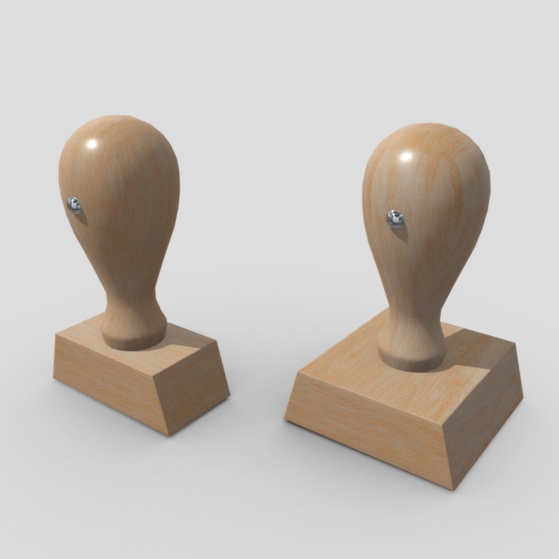 Rubber Stamp Low-poly 3D model_5