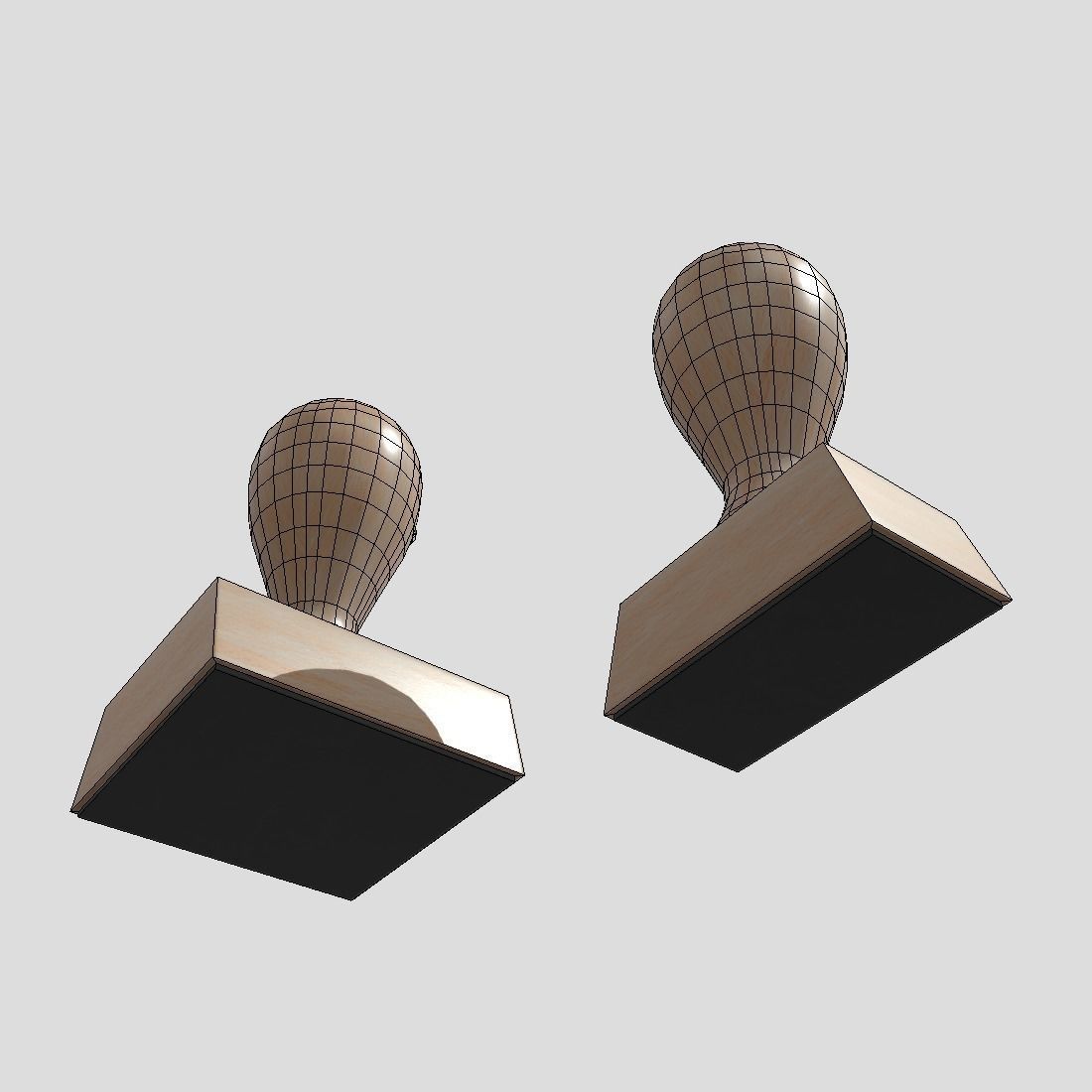 Rubber Stamp Low-poly 3D model_10