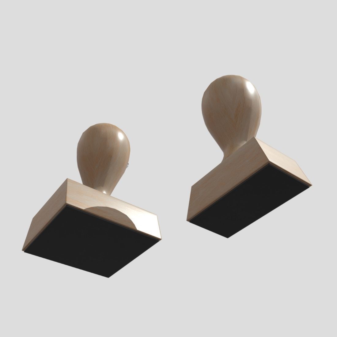 Rubber Stamp Low-poly 3D model_9