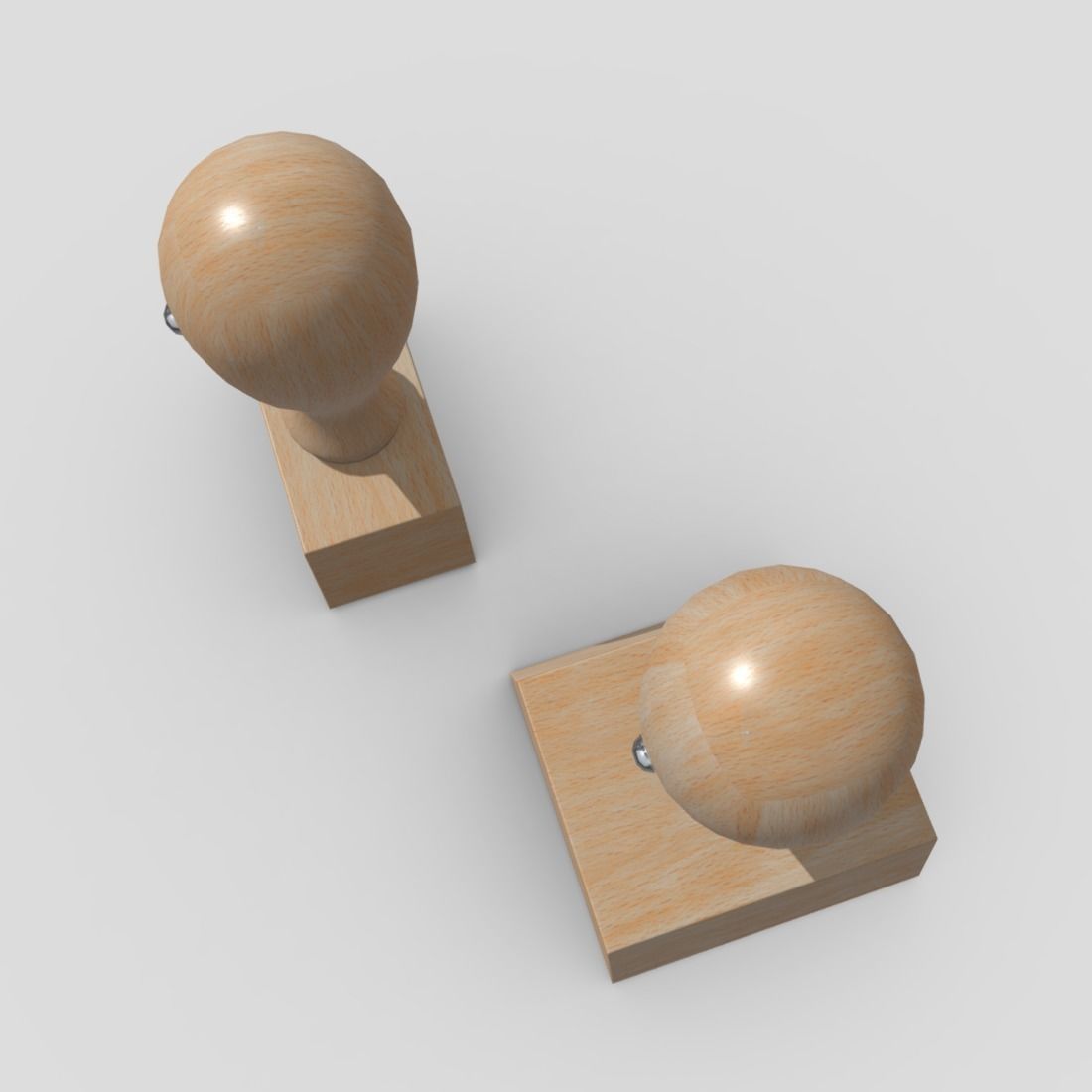 Rubber Stamp Low-poly 3D model_7