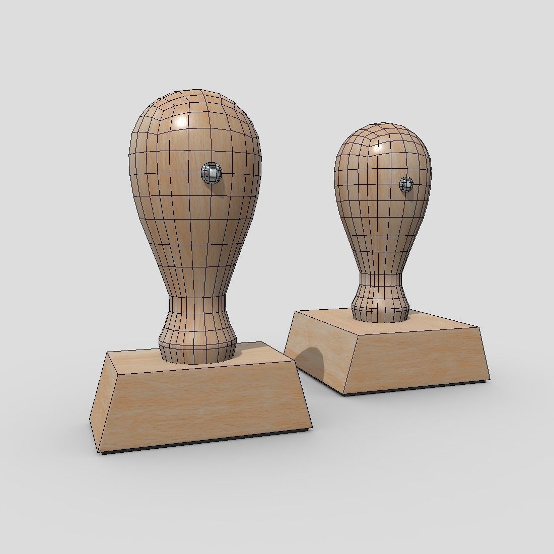 Rubber Stamp Low-poly 3D model_2