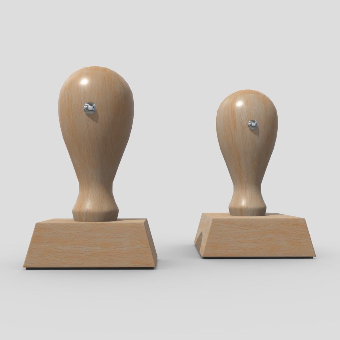 Rubber Stamp Low-poly 3D model_3