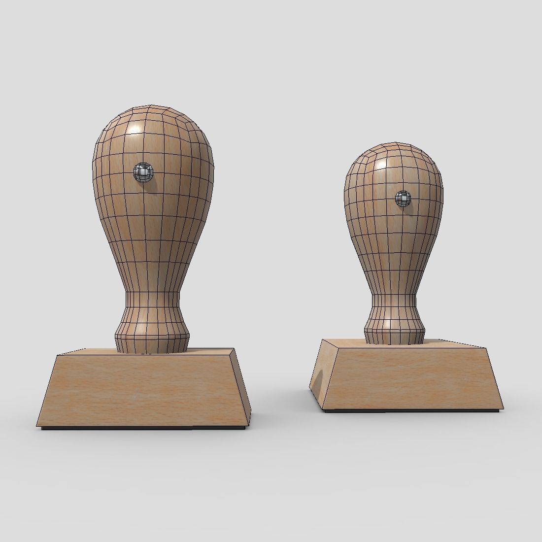 Rubber Stamp Low-poly 3D model_4