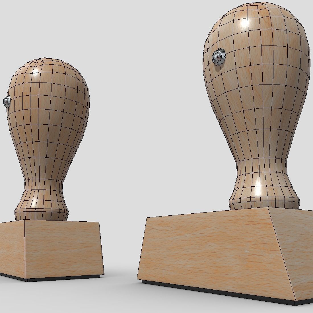 Rubber Stamp Low-poly 3D model_14