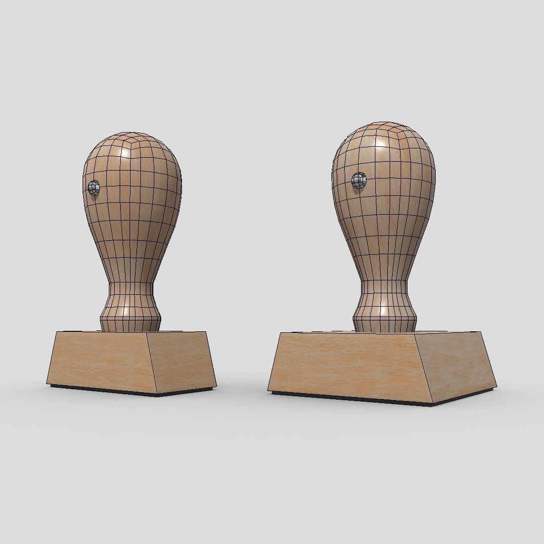 Rubber Stamp Low-poly 3D model_12